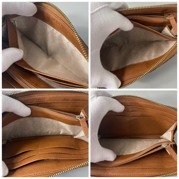 Michael Kors Hamilton Camel Brown Leather Shoulder Bag w/ A Long Wallet - Picture 13 of 15